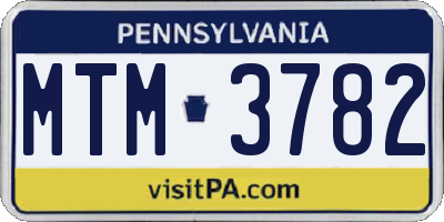 PA license plate MTM3782