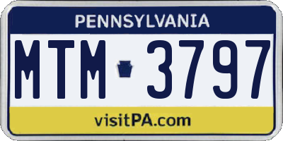 PA license plate MTM3797