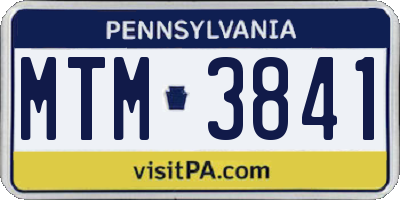 PA license plate MTM3841