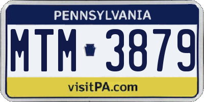 PA license plate MTM3879