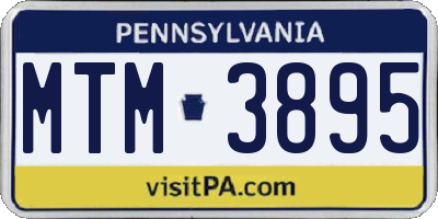 PA license plate MTM3895
