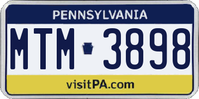 PA license plate MTM3898
