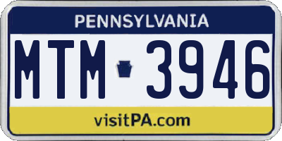 PA license plate MTM3946