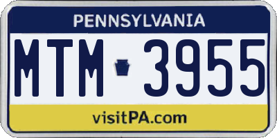 PA license plate MTM3955