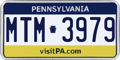 PA license plate MTM3979