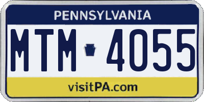 PA license plate MTM4055
