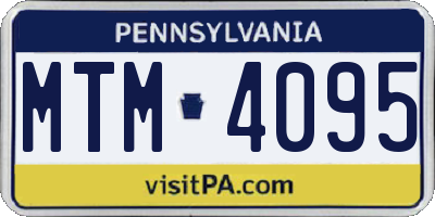 PA license plate MTM4095