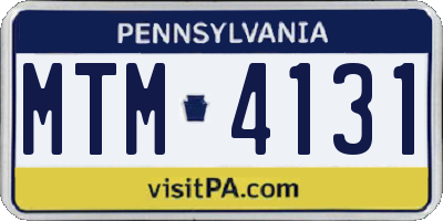 PA license plate MTM4131