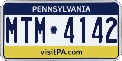 PA license plate MTM4142