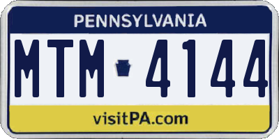 PA license plate MTM4144