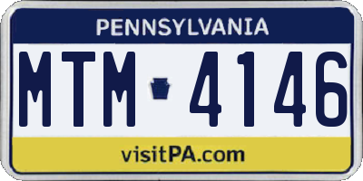 PA license plate MTM4146