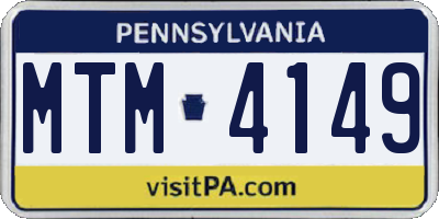PA license plate MTM4149