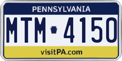 PA license plate MTM4150