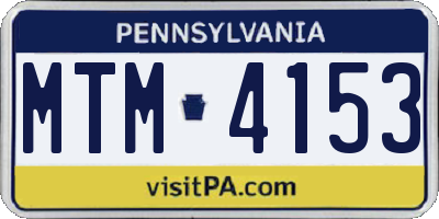 PA license plate MTM4153