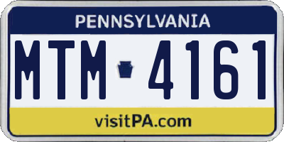 PA license plate MTM4161
