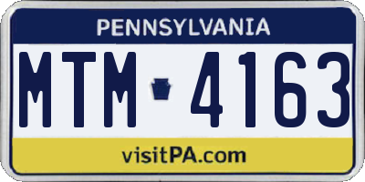 PA license plate MTM4163