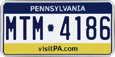 PA license plate MTM4186