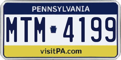 PA license plate MTM4199