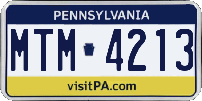 PA license plate MTM4213