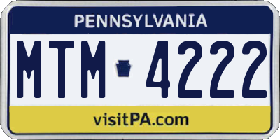 PA license plate MTM4222
