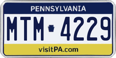 PA license plate MTM4229