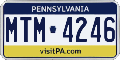 PA license plate MTM4246