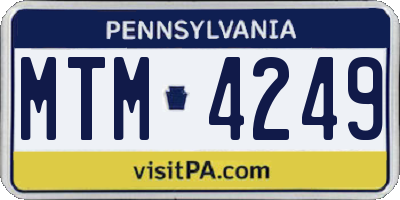 PA license plate MTM4249