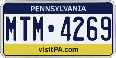 PA license plate MTM4269