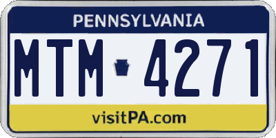 PA license plate MTM4271