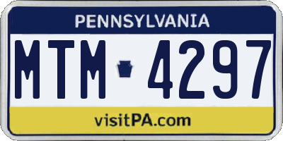 PA license plate MTM4297