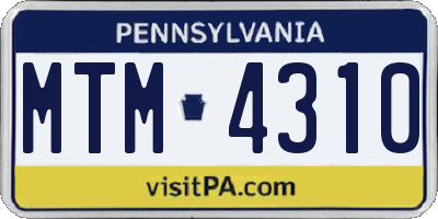 PA license plate MTM4310