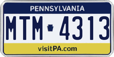 PA license plate MTM4313