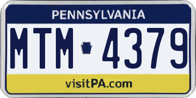 PA license plate MTM4379