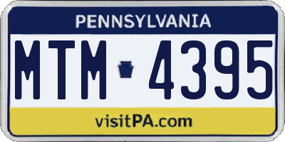 PA license plate MTM4395