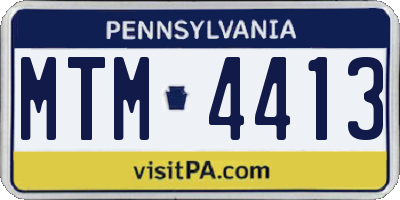 PA license plate MTM4413