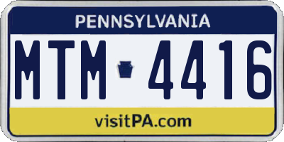 PA license plate MTM4416