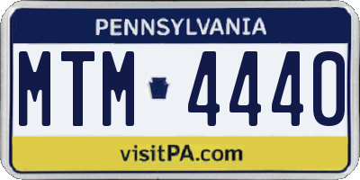 PA license plate MTM4440