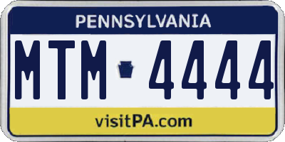 PA license plate MTM4444