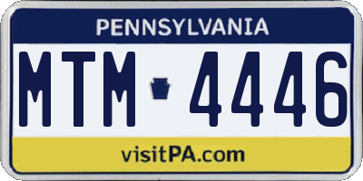 PA license plate MTM4446