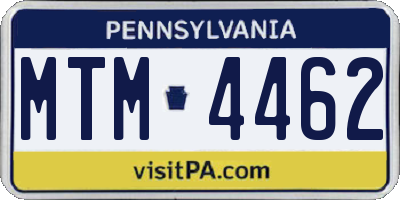 PA license plate MTM4462