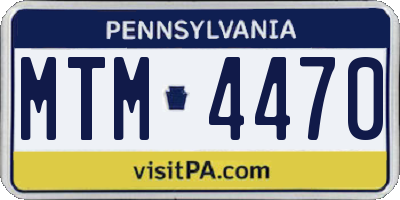 PA license plate MTM4470