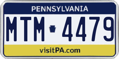 PA license plate MTM4479