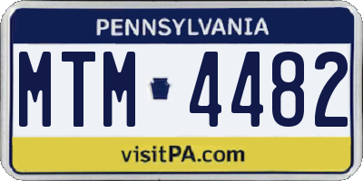 PA license plate MTM4482