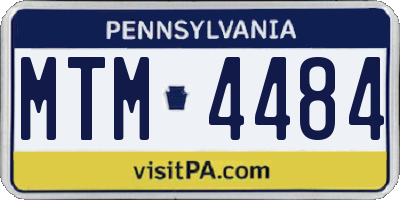 PA license plate MTM4484