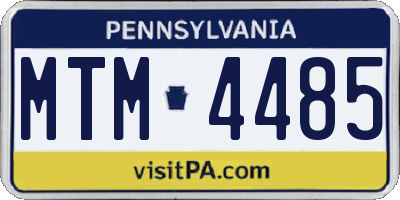 PA license plate MTM4485