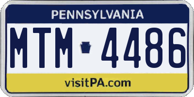 PA license plate MTM4486