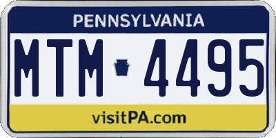 PA license plate MTM4495