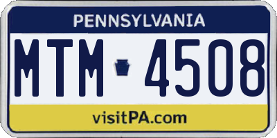 PA license plate MTM4508