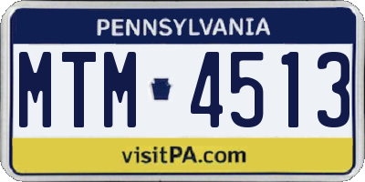 PA license plate MTM4513