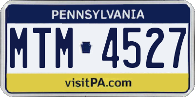 PA license plate MTM4527